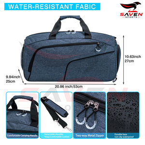 Sac de sport élégant avec compartiment à chaussures, résistant à l'eau, bandoulière rembourrée, organiseur d'accessoires essentiels pour la gym et les voyages - Product Image 5