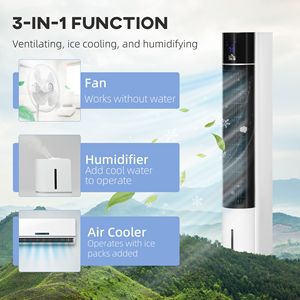 Condizionatore d'Aria Portatile 3-in-1 da 41 Pollici, Raffreddamento Evaporativo, Timer LED, Ventilatore a Torre a Risparmio Energetico per Casa e Ufficio - 80W 150W - Product Image 4