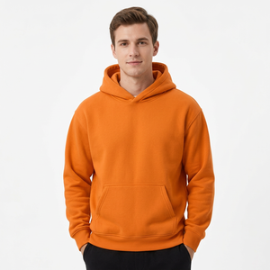 Oversized 350-550 Gsm 100% Cotton Plain Fleece Breathable Eco-Friendly Anti-Wrinkle Customized Brand Vacation <b>Hoodie</b> Men - Product Image 2