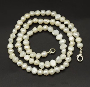 Collier ras-de-cou en perles d'eau douce blanches rondes 7MM 8MM, collier en perles d'eau douce naturelles, bijoux en perles véritables pour femmes et filles - Product Image 6