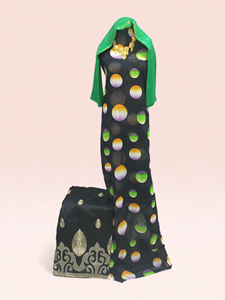 Conjunto de Tela Suiza Dirac con Estampado de Árbol Rojo Premium - Elegante Traje Tradicional Somalí con Chal a Juego - Product Image 4