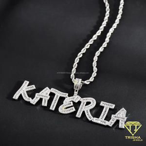 Elegant Lab grown Diamond KATERIA Script <b>Name</b> Pendant With Sparkling <b>Letter</b> Details And Luxury Statement Necklace - Product Image 5
