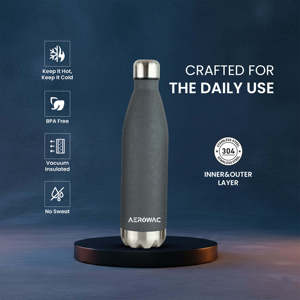 Grey Stainless Steel Vacuum Insulated Thermal Water Bottle Cola Shape Reusable Drinking Flask Ergonomic Portable <b>Metal</b> Base - Product Image 2
