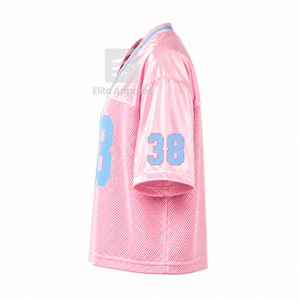 Camiseta personalizada Jack & Jill of America con cuello en V, bloques de color, manga corta, azul cielo y rosa, estilo casual unisex, de malla de poliéster. - Product Image 4