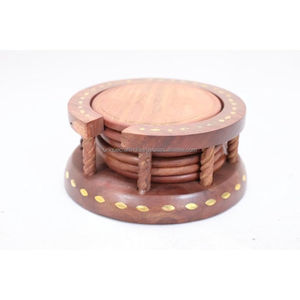 Ensemble de décoration d'intérieur moderne, sous-verres hexagonaux géométriques en bois faits à la main, épaisseur de 5 mm, style classique avec design en résine - Product Image 5