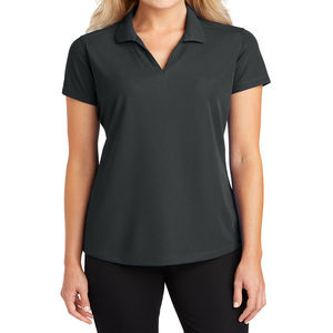Polo de Manga Corta Negro para Mujer, Color Sólido, Corte Regular, Transpirable, Tejido de Poliéster, Estilo Casual - Product Image 6