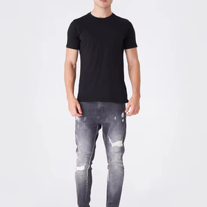 Camiseta de Cuello Redondo para Hombre, Mezcla de Poliéster y Algodón, Corte Ajustado, Ligera, Unisex, Impresión Serigráfica, OEM, ODM, Venta al Por Mayor - Product Image 1