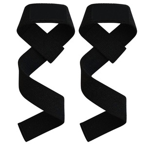 Adjustable Nylon <b>Lifting</b> <b>Straps</b> With Velcro Closure <b>For</b> Gym Weightlifting Unisex Black - Product Image 4