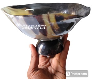 ชามเขาควายขัดเงาสำหรับตกแต่งสไตล์ทะเลอินเดียงานฝีมือธรรมชาติทุกขนาดสำหรับบ้านและของตกแต่ง - Product Image 2