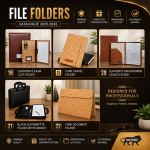 Custom Luxury Non Leather A5 <b>Document</b> <b>Folder</b> with Personalization for Business Promotional Use-Office & Travel Planner Gift Set - Product Image 1