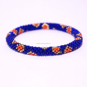 Beaded Tube Charm Bracelet Seed Beads Elastic <b>Bangles</b> Colorful Pattern Luxury Unisex Gift Jewelry Fashion Accessory Wholesale - Product Image 2