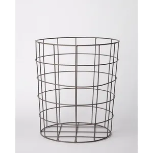 Panier en fil métallique de luxe, paniers de rangement modernes en métal en forme ronde et rectangulaire, organisateur à grille ouverte pour cuisine et garde-manger - Product Image 1