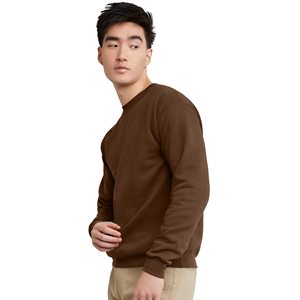 เสื้อสเวตเชิ้ตคอกลมสีน้ำตาลเข้มสำหรับผู้ชาย ทรงปกติ ผ้าฝ้ายถัก สวมใส่สบายๆ สำหรับฤดูใบไม้ร่วง สีพื้น แขนยาว - Product Image 4