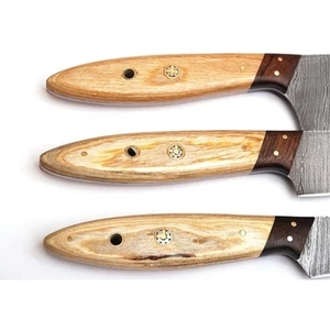Couteau à découper en acier Damas forgé à la main, très vendu, avec différentes couleurs de bois. Couteau de chef en acier damas pour la cuisine - Product Image 3
