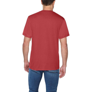 Men's Red Short Sleeve T-<b>Shirt</b> 100% Cotton Regular Fit O-Neck Casual Solid Color Jersey Knitted Blank Design - Product Image 3