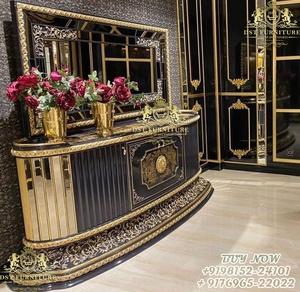 Muebles de Comedor Estilo Barroco Negro y Dorado, Juego de Mesa de Comedor de Lujo Tallada en Negro y Dorado, Comedor Imperial Tallado en Negro y Dorado - Product Image 2