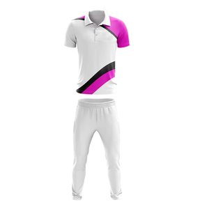 Ensemble uniforme de cricket blanc à manches courtes pour homme avec impression de numéro au dos, vêtements de sport respirants en polyester, coupe classique - Product Image 5