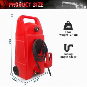 Serbatoio Carburante Portatile da 25 Galloni con Ruote per Benzina e Diesel, Attrezzatura per Veicoli, Auto, ATV, Tosaerba, Trattori - Product Image 4