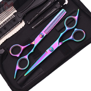 Juego de Herramientas Profesionales para Peinar el Cabello con Tijeras Arcoíris, Peine, Cortadora, Acero Inoxidable, Kit de Salón Duradero - Product Image 2
