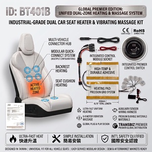 Kit de Calefacción y Masaje Vibratorio Universal para Asientos de Coche de 12V, Sistema de Masaje Térmico Integrado de 3 Modos con Prueba - Product Image 3