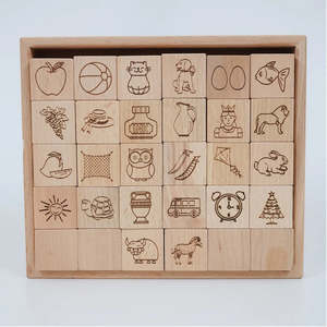 Ensemble de blocs d'alphabet en bois, blocs de lettres ABC, jouet éducatif avec plateau de rangement pour enfants, fournisseur en gros - Product Image 4