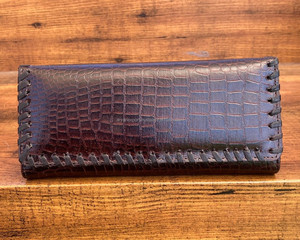 Cartera larga de cuero genuino con diseño de cocodrilo personalizado para mujer, Cartera de mano de cuero de vaca de alta calidad, precio al por mayor - Product Image 2