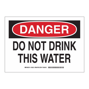 Panneau de signalisation routière réfléchissant « Danger : Ne pas boire cette eau » pour les zones de laboratoire et industrielles - Product Image 2