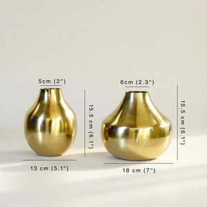 Meilleur Choix : Vase Minimaliste de Table Doré 13cm et 18cm, Pot Décoratif Résistant à la Rouille pour Plantes, Idéal pour un Cadeau de Pendaison de Crémaillère - Product Image 6