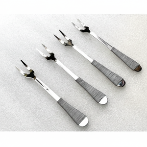 Luxury Stainless Steel Fruit <b>Fork</b> With Textured Handle For Weddings Event Restaurant Custom Handmade Dinner Flatware Cutlery Set - Product Image 4