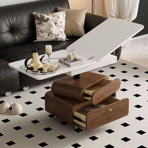 Modern Vintage Multi-Functional Lift-Top Coffee <b>Table</b> with Hidden Storage and Caster Wheels for Living Room Apartment - Product Image 2
