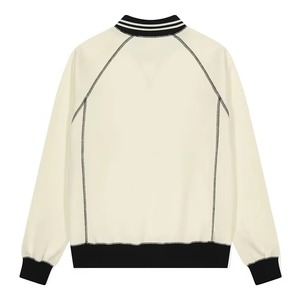 Polo en maille à manches longues pour homme, couleur unie, style décontracté, avec bordure noire sur le col, les poignets et le bas du vêtement - Product Image 2