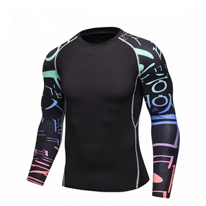 Rashguard d'entraînement respirant et à séchage rapide de bonne qualité, impression par transfert thermique personnalisée, tissu Spandex/Polyester, manches longues - Product Image 1