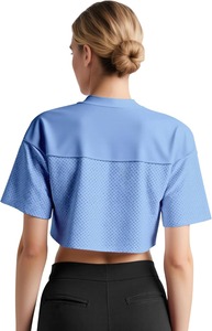 Women <b>Mesh</b> Jersey <b>Crop</b> T Shirt V Neck Short Sleeve Quick Dry Sports Practice <b>Top</b> Custom Number - Product Image 4