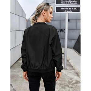 <b>Women's</b> Winter Regular Length Bomber <b>Jackets</b> <b>Breathable</b> <b>Waterproof</b> Windproof 100% Polyester Filled Bomber <b>Jacket</b> For <b>Women</b> - Product Image 2