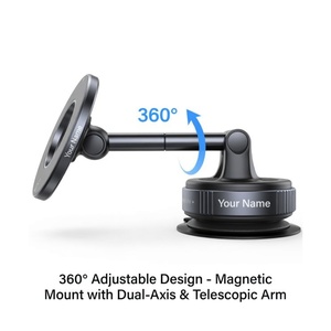 ขายส่ง MRGLAS OEM ที่ยึดโทรศัพท์มือถือในรถยนต์แบบแม่เหล็กปรับได้ 360 องศา พร้อมจุกดูดติดกระจกหน้ารถและคอนโซล - Product Image 5