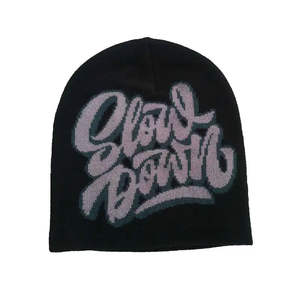 Bonnet d'hiver unisexe en jacquard tricoté, mélange de laine, personnalisable, avec broderie de logo OEM, style urbain, nœuds, haute qualité, chaud, vente en gros - Product Image 3