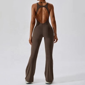 Elegante Mono sin Mangas con Pantalones de Pierna Ancha, Atuendo Formal de Moda para Mujer, Color Sólido, con Cinturón, Tirantes Finos y Espalda Descubierta - Product Image 2
