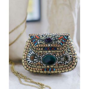 Antique <b>Silver</b> Luxury <b>Clutch</b> for Women Crystal Fashion Accessories for Evening Use - Product Image 6