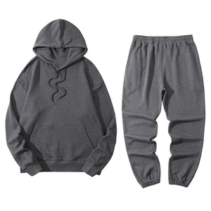 Conjunto Deportivo Informal Unisex Personalizado, Transpirable, Sudadera con Capucha, Pantalones Deportivos, Forro Polar Sólido, Poliéster/Algodón - Product Image 2
