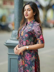 Sun Fashion And Lifestyle Women's Chanderi Stitched Printed <b>Kurta</b> for Women - Product Image 2