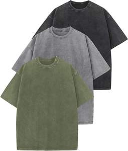Camisetas Oversize para Hombre, Camisetas de Algodón con Lavado Ácido, Estilo Holgado, Vintage, Streetwear - Product Image 2