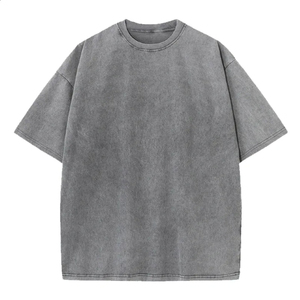 เสื้อยืดผู้ชายไซส์ใหญ่ สีพื้น ผ้าฝ้าย แขนสั้น คอกลม สไตล์ลำลอง ย้อมสีเรียบ ความยาวปกติ ดีไซน์ใหม่ตามสั่ง - Product Image 4