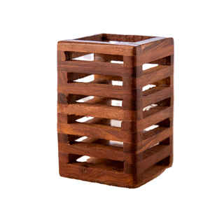 ที่ใส่ปากกาไม้เนื้อแข็งแบบคลาสสิก พร้อมช่องใส่บัตรธุรกิจ ทำจากไม้ธรรมชาติ 100% ดีไซน์สั่งทำพิเศษ ที่ใส่ปากกาไม้สุดหรู - Product Image 5