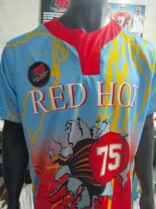 Long Mission Custom Basketball Jersey Men's <b>Red</b> <b>Hot</b> 75 Sublimated Print Quick Dry Short Sleeve Regular Fit All Seasons Apparel - Product Image 3