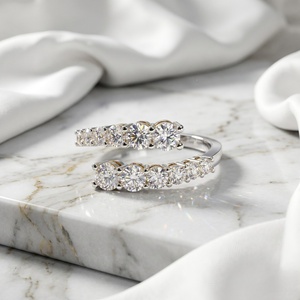 1.50CTW Round Cut Prong Set Cluster <b>Statement</b> <b>Ring</b> - Product Image 2