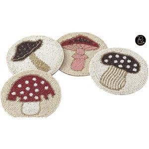 New Designs Indian Handmade <b>Beaded</b> Glass <b>Coasters</b> for Wedding and Christmas Party Table Decor by glowin fashion - Product Image 1