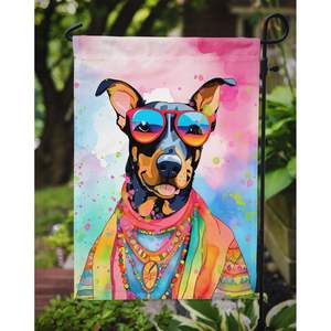Doberman Pinscher Hippie Dawg Multicolor <b>Garden</b> <b>Flag</b> Mailbox Decorative Yard Banner for Patio Artwork for Flower Beds & Lawn - Product Image 3
