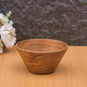 Bol en bois écologique de qualité supérieure, design classique, fait main, durable, pour la restauration, la décoration de la maison, les salades, les collations, le service des aliments - Product Image 4