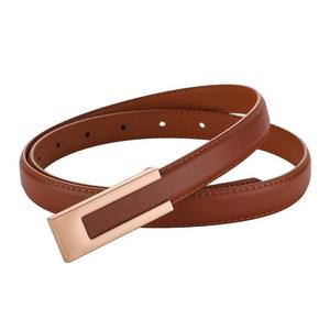 Nouvelle ceinture de luxe en cuir véritable avec boucle dorée pour femme, ceinture fine en cuir de vachette avec métal noir et blanc, pour jeans et robes - Product Image 1