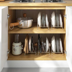 Étagère de rangement murale double niveau en fer robuste pour cuisine, résistante à la rouille, personnalisable OEM - Product Image 5